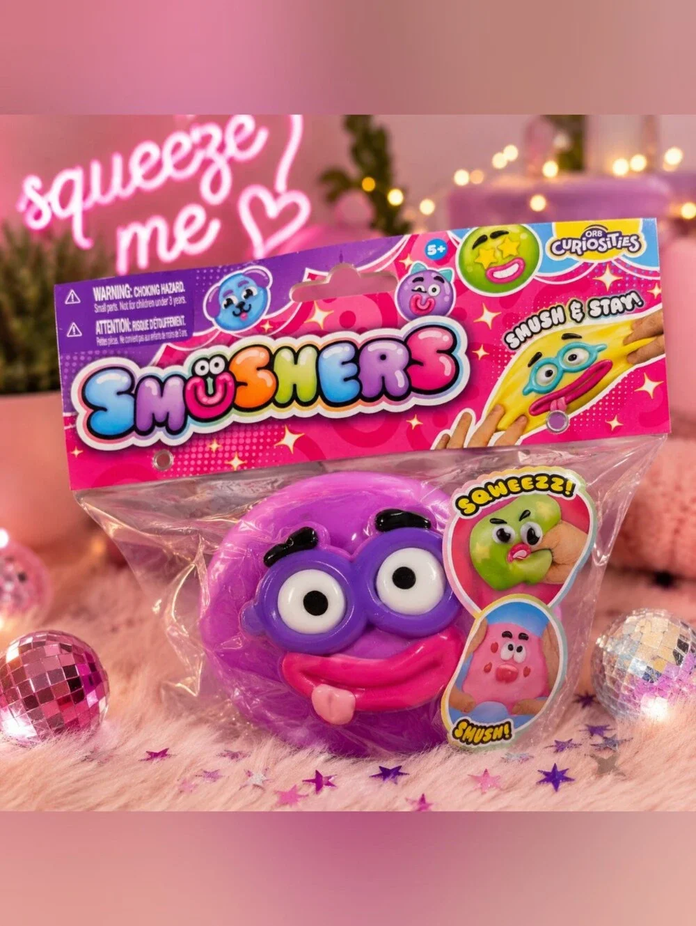 NEW ORB Curiosities Smushers Purple Monster Squishy Stress Toy Fidget Sensory
